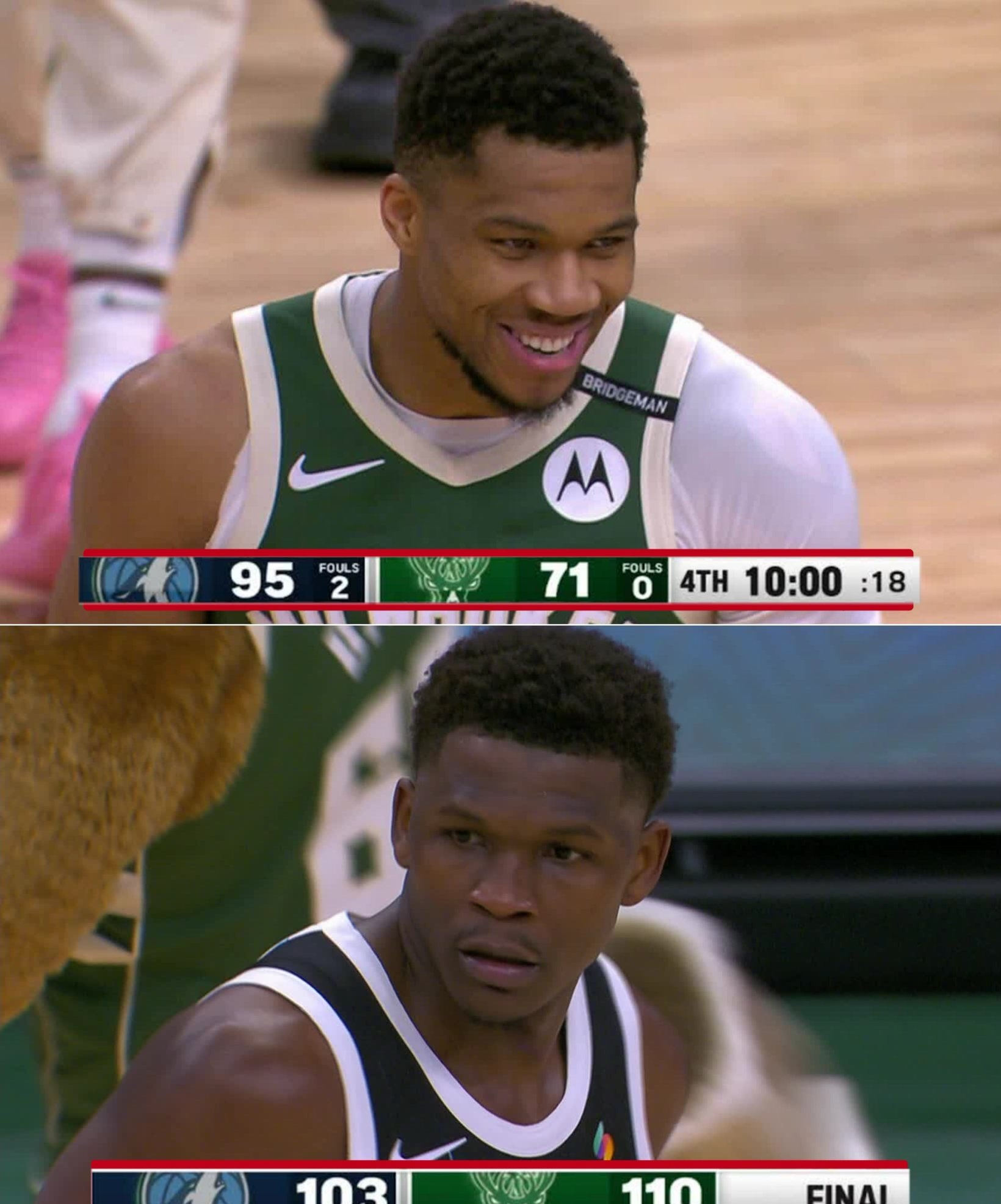 雄鹿队双塔大爆发，碾压对手获大胜